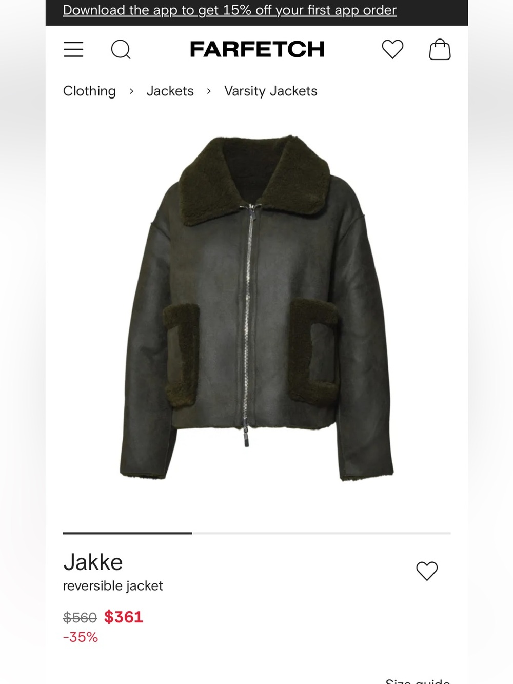 Jakke reversible shearling jacket size L - Picture 1 of 13